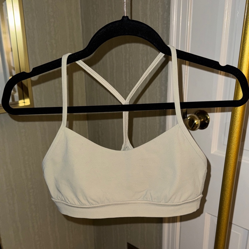 lululemon athletica Cream Strappy Back Sports Bra